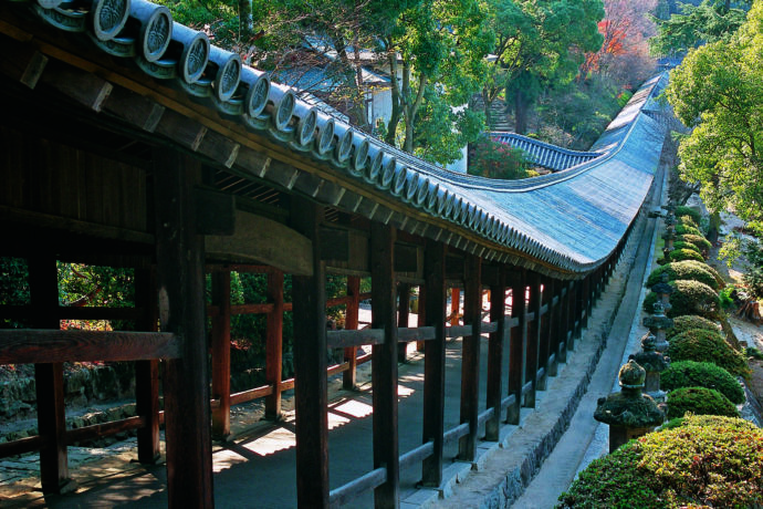 吉備津神社の本殿と南の本宮社をつなぐ約400メートルの廻廊