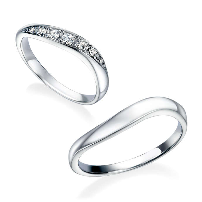 オーバーエクセレントで人気のウェーブデザインの結婚指輪「DM-38・35」