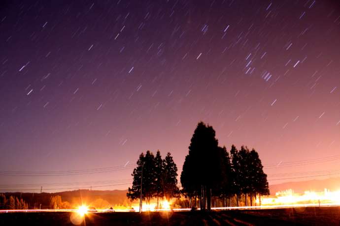 新潟県十日町市にある「あてま 森と水辺の教室 ポポラ」で眺めた星空