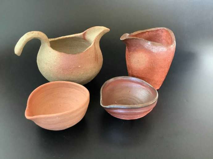 「出張陶芸HOSHI」で制作された備前焼の器類