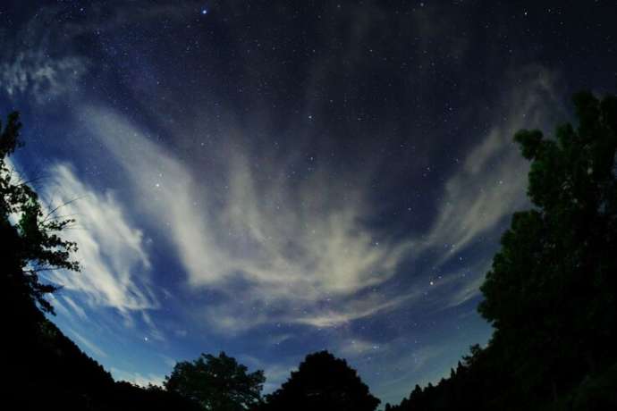 らかん高原オートキャンプ場から見える星空