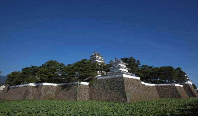 長崎県島原市にある島原城「堀の外から眺める高石垣」