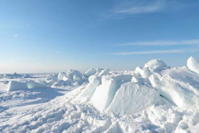 シンラの流氷ウォーク®で見られる流氷山脈