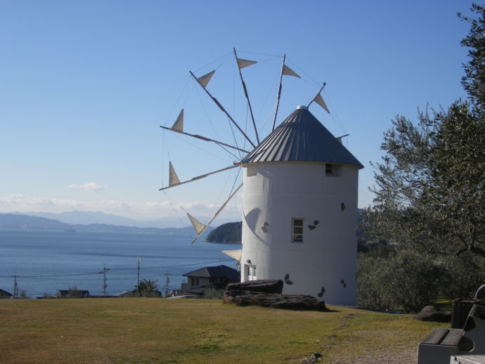 道の駅 小豆島オリーブ公園にあるギリシャ風車