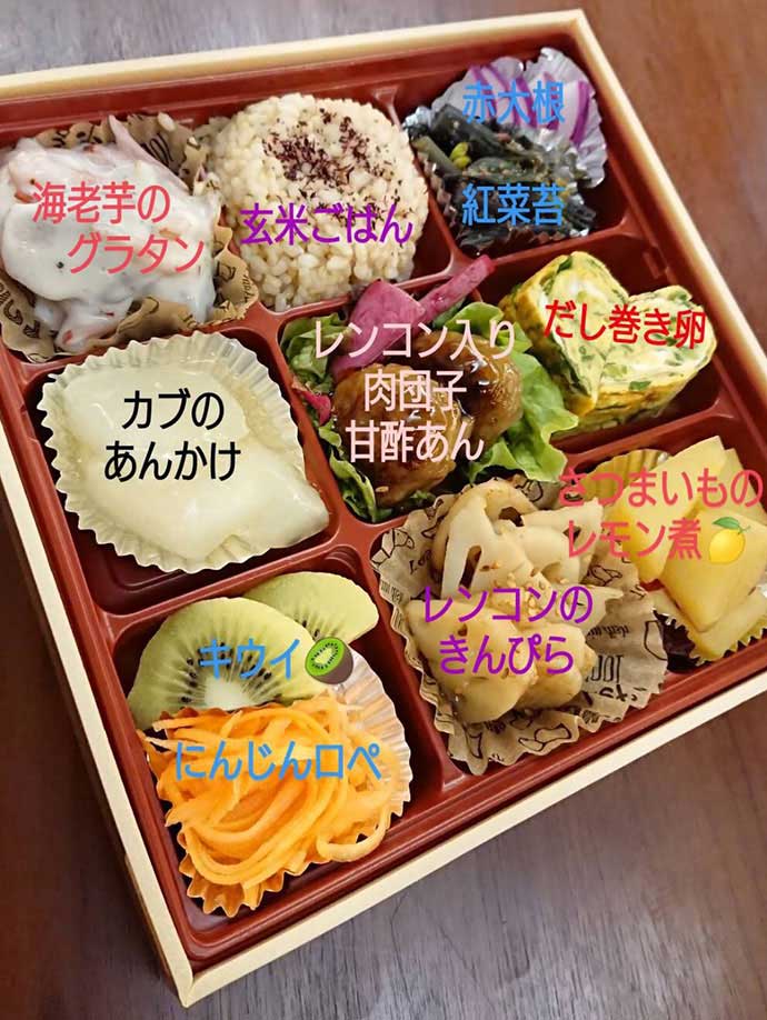 シンカフェの自然栽培SDGsお弁当