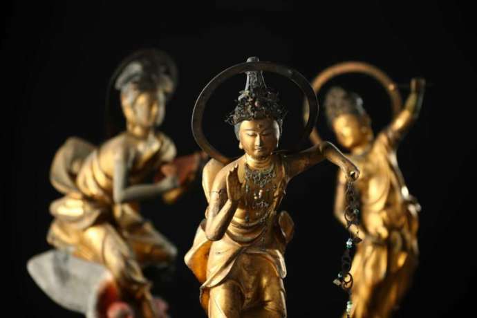 奥院宝物館に安置されている「二十五菩薩来迎像」