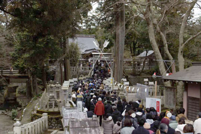 田村神社の厄除大祭参道