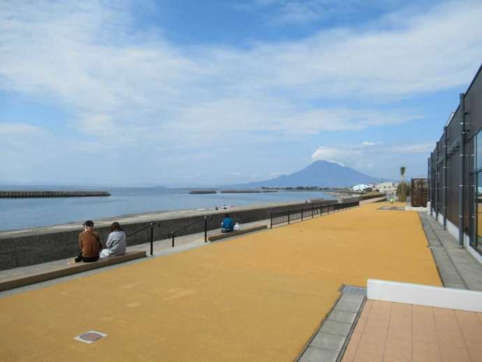 鹿児島県垂水市にある「道の駅たるみずはまびら たるたるぱあく」の海側の様子