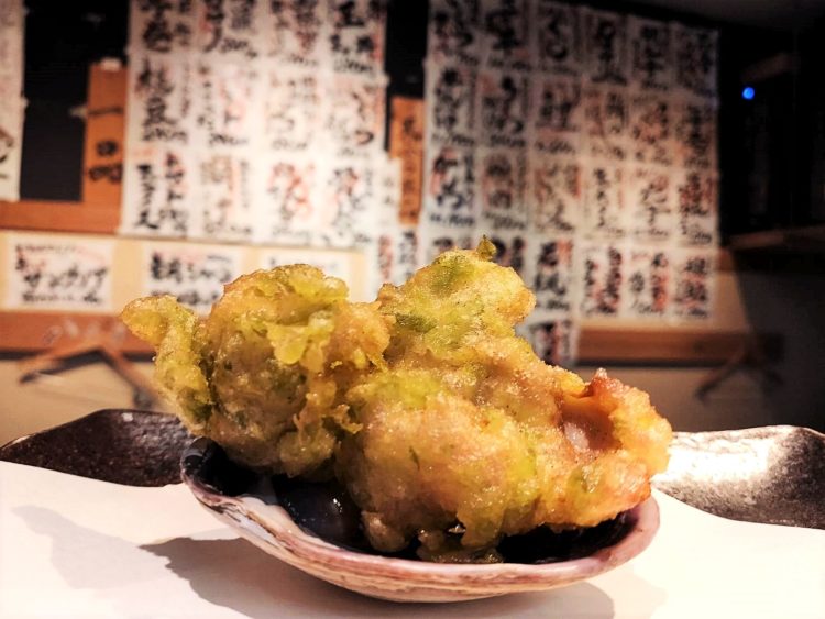 初デートディナーで食べたい天ぷらとワイン小島の日間賀島産大アサリの天ぷら