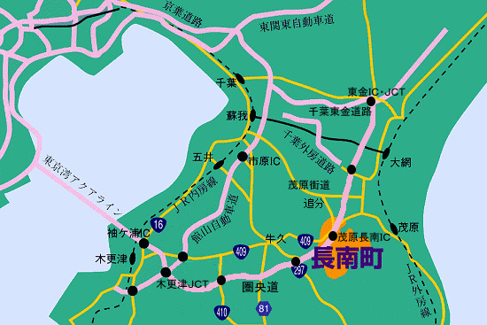 長南町のアクセスマップ