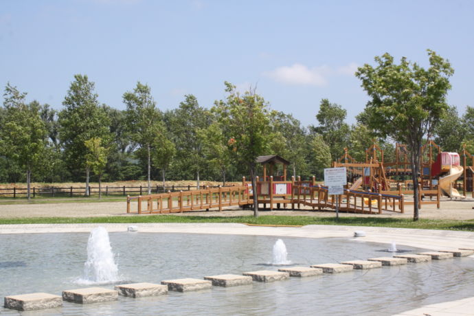 北海道当別町のあいあい公園の水遊びスポット
