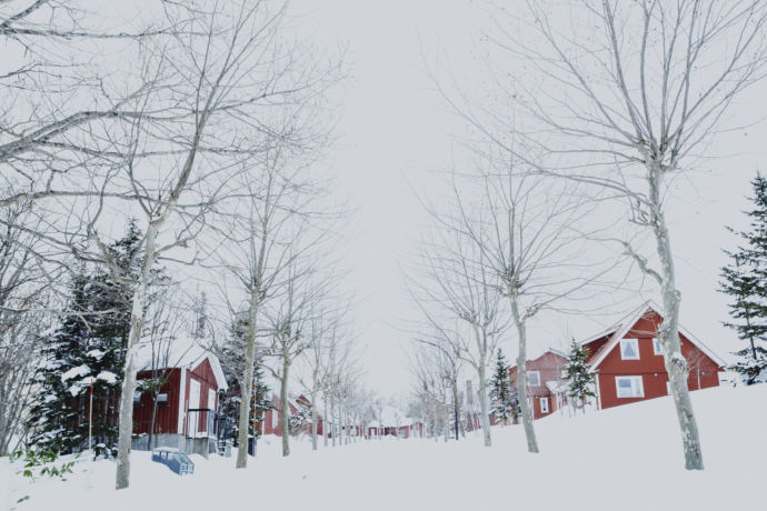 北海道当別町のスウェーデンヒルズの冬景色