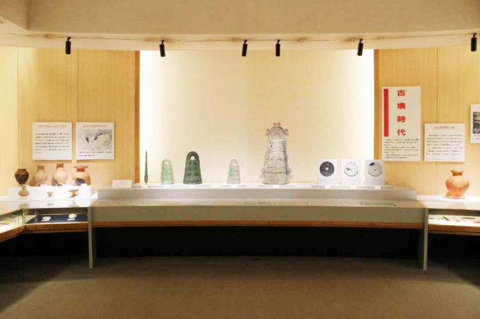 徳島市立考古資料館の展示を正面からみたところ