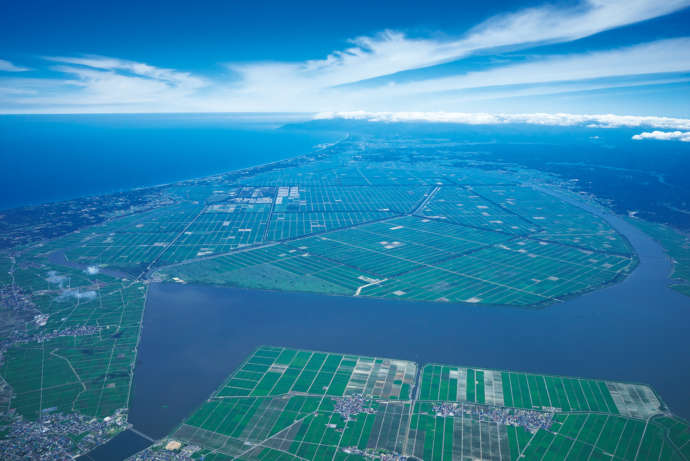 大潟村の航空写真