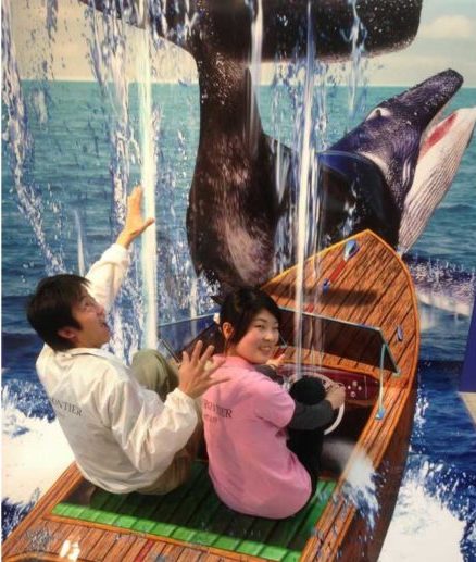 トリック3Dアート湯布院に展示されている「クジラとボート」