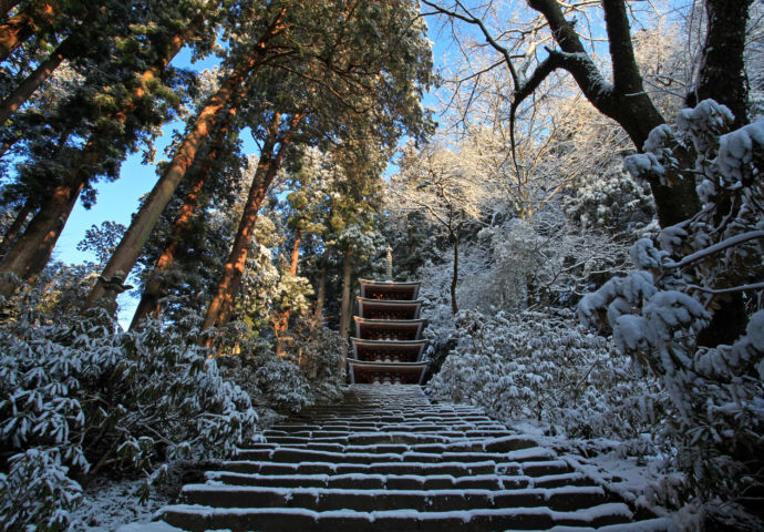 室生寺・五重塔の雪景色