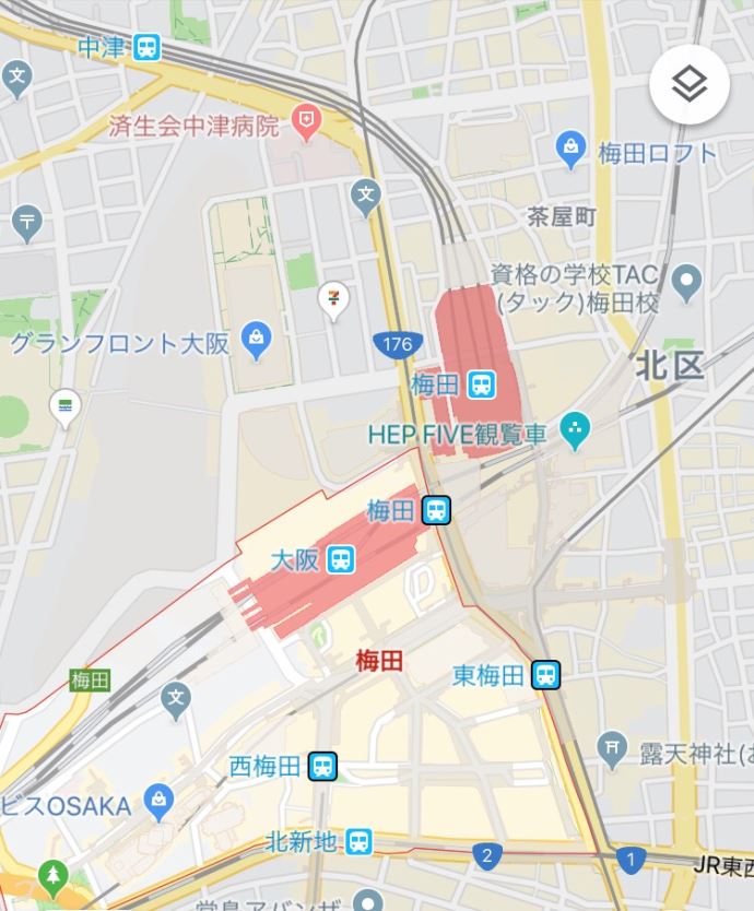 梅田周辺地図