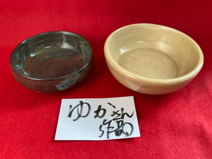 太秦工芸館で作陶した完成品の平鉢