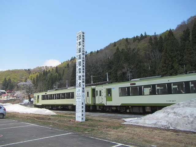 JRの駅にある最高積雪標柱