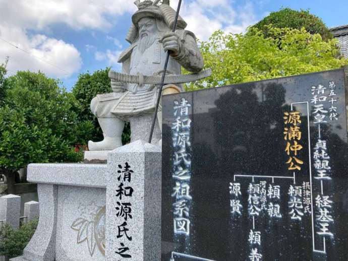 和田八幡宮を創建した源満仲公の像