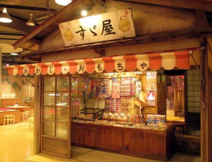 鳥取県にあるわらべ館で展示されている駄菓子屋