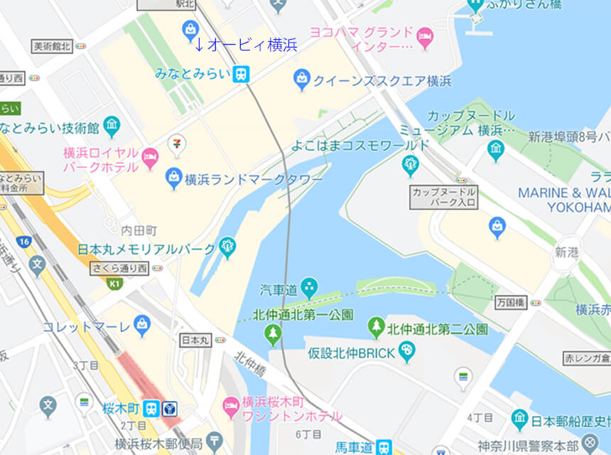 オービィ横浜周辺地図