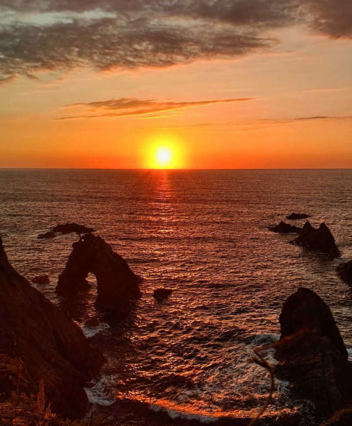 千貫松島展望台から望む夕日