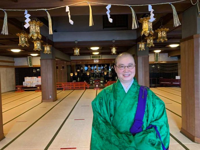 岡山県倉敷市にある瑜伽山蓮台寺の副住職佐伯増寿さん