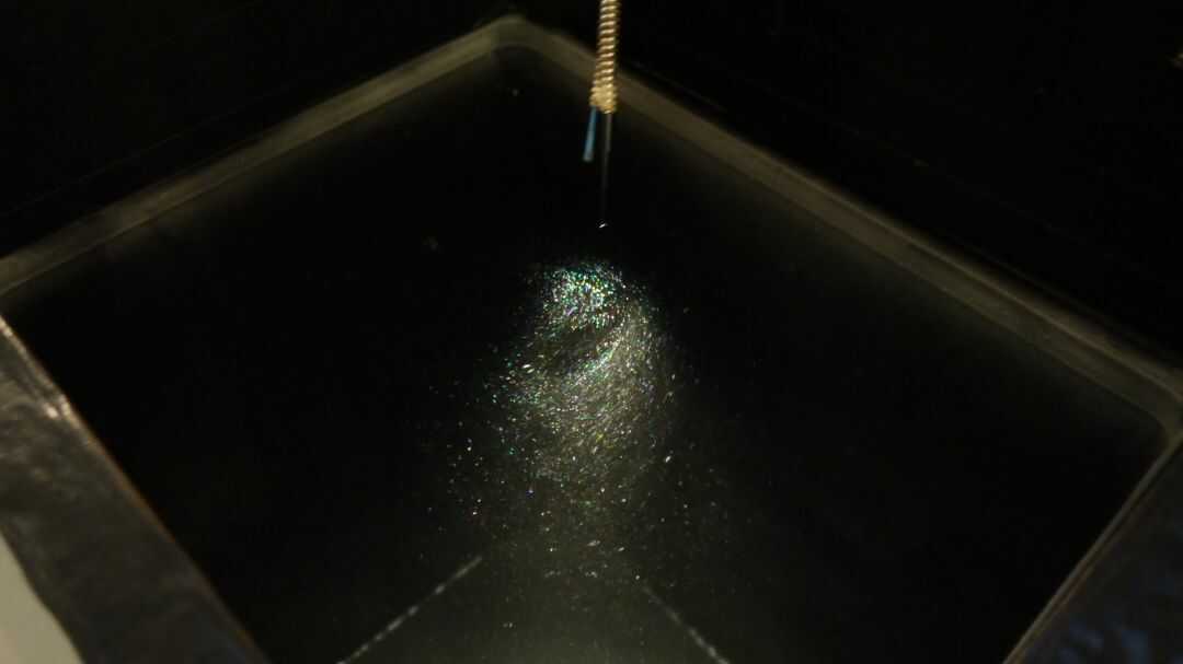 加賀市にある「中谷宇吉郎 雪の科学館」の氷の実験でつくられたダイヤモンドダスト