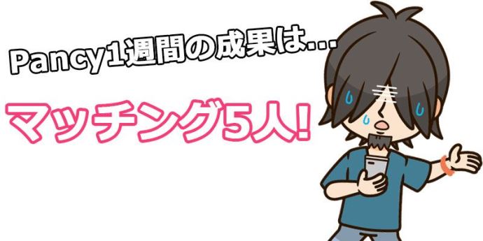 パンシー利用して1週間の成果はマッチング5人でした