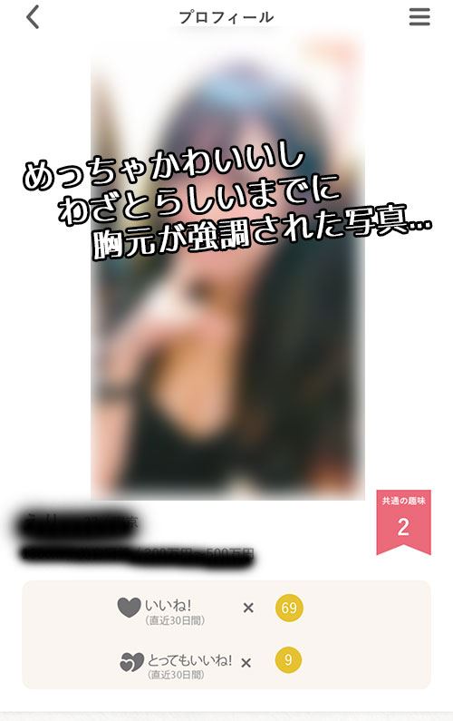 mimiで見つけたサクラらしきユーザーのプロフィール