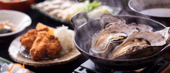 兵庫県赤穂市の銀波荘でいただける牡蠣料理