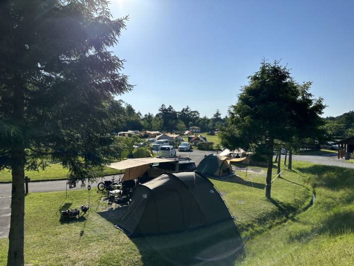 星の森オートキャンプ場のキャンプサイトの風景