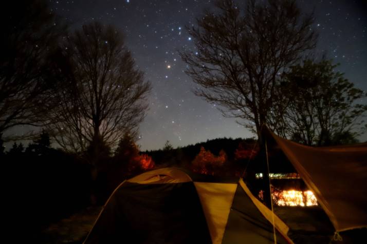 星の森オートキャンプ場から眺める星空の景色