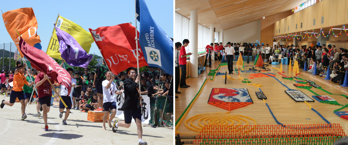 海陽学園海陽中等教育学校のスポーツフェスタと文化祭（海陽祭）の様子