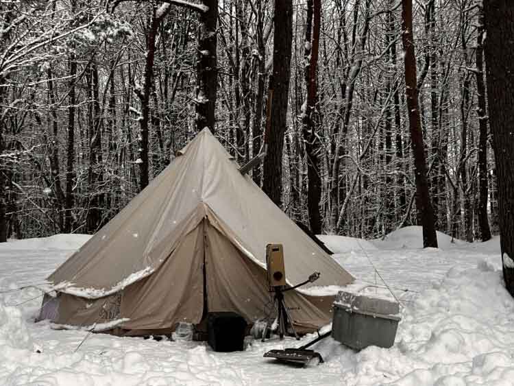 「ラボランドくろひめ」の冬のテントサイト