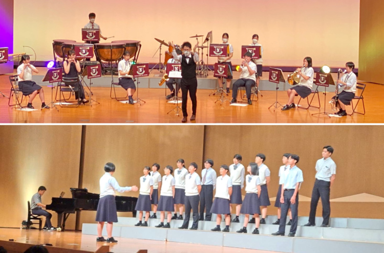 日南学園中学校・高等学校の文化祭のステージ