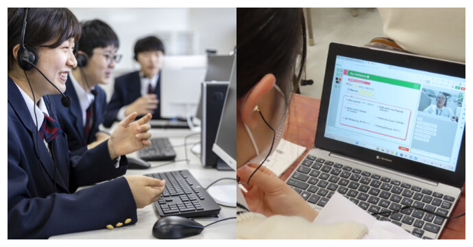 香川誠陵中学校・高等学校のオンライン英会話の授業