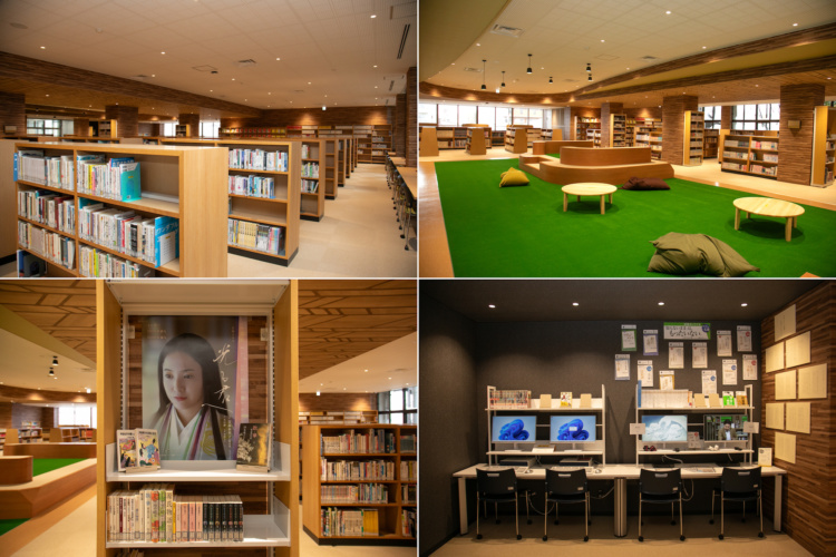四條畷学園中学校の図書館の風景
