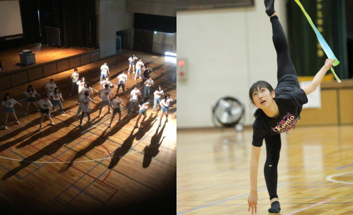 横浜翠陵中学・高等学校の新体操部とダンス部の生徒たち