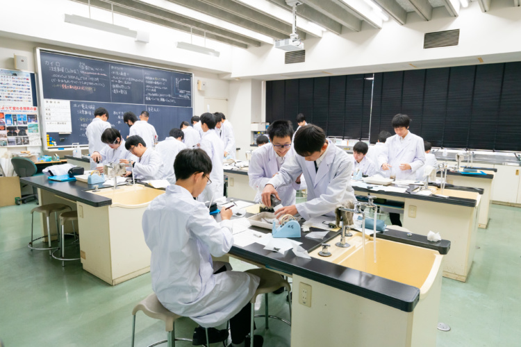 東京都市大学付属中学校・高等学校の理科の授業風景