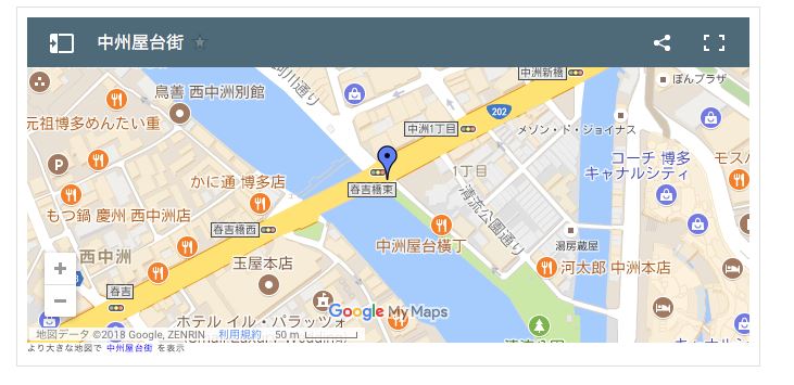 福岡テッパン「出会いスポット」中州・屋台街のマップ